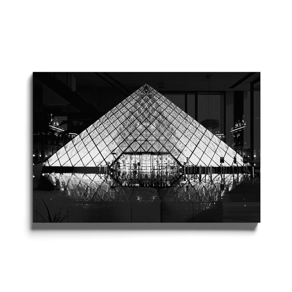 Walljar acrylglas schilderij - Louvre Frontview Acrylglas schilderij - 150 x 225 cm