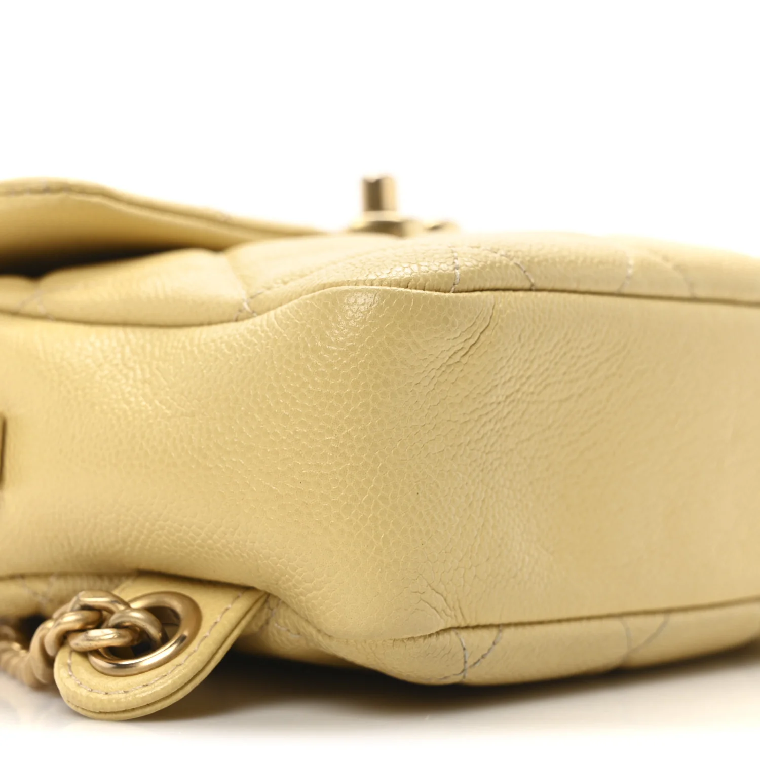 Shiny Caviar Quilted Chain Melody Backpack Yellow - Top Club