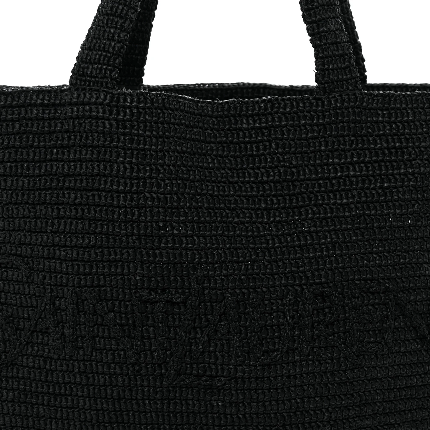 Raffia Wide Tote Black - Top Club