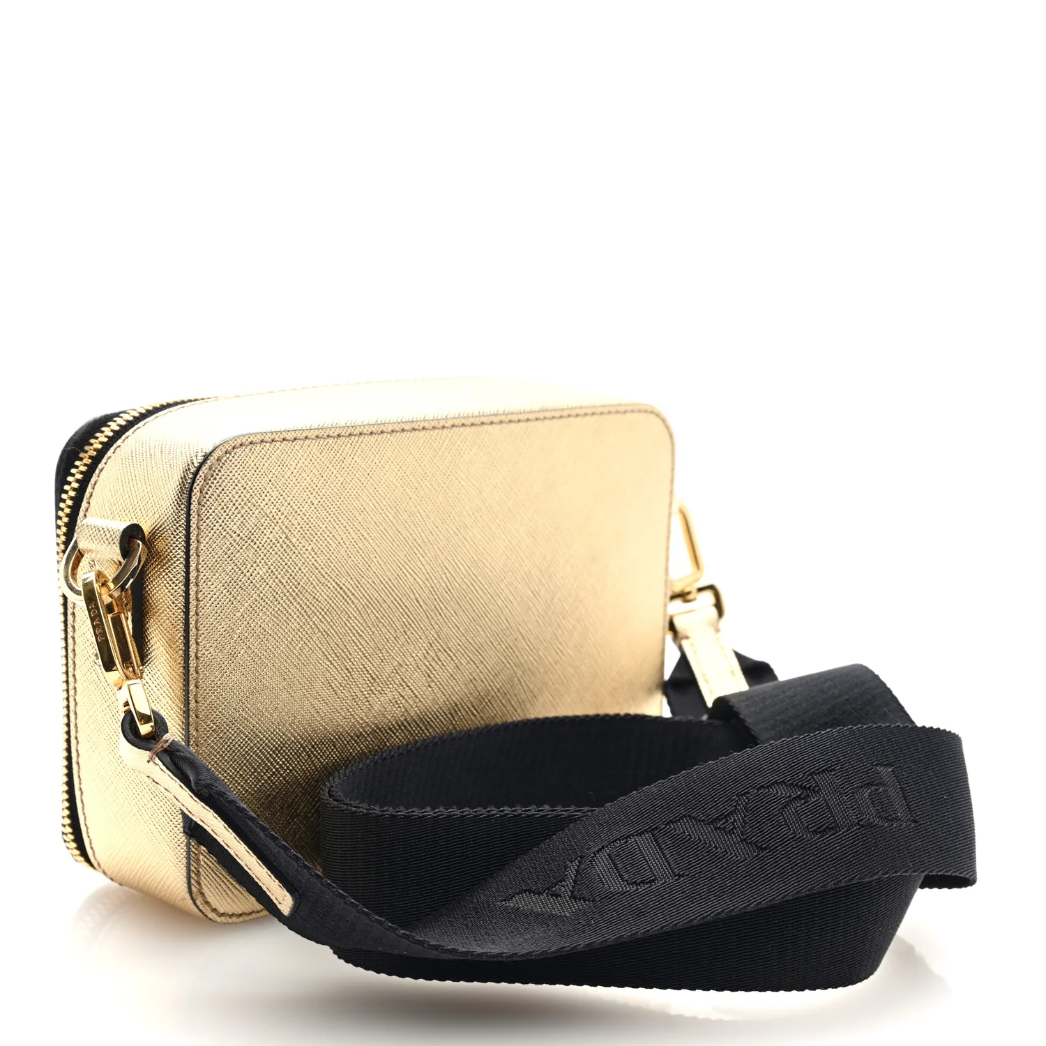 Saffiano Travel Small Brique Crossbody Bag Platino - Top Club
