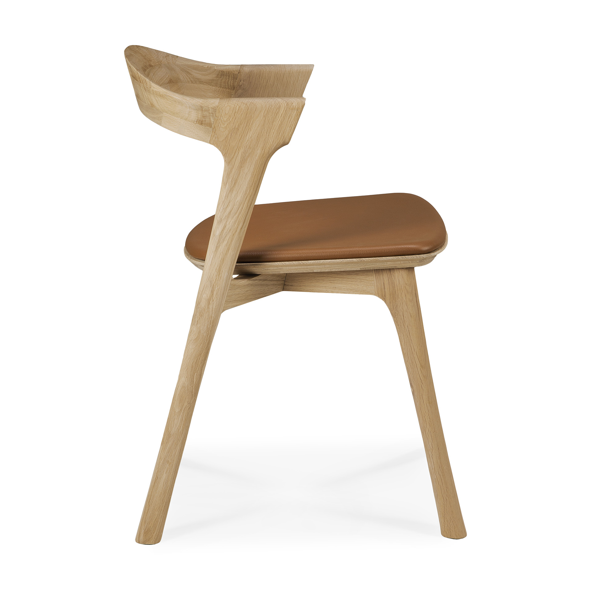 Bok stoel - eiken - cognac leer