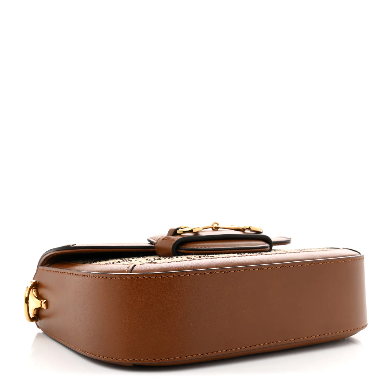 New Canvas Charisma Calfskin Crystal GG Monogram Mini Horsebit 1955 Shoulder Bag Camel Ebony - Top Club