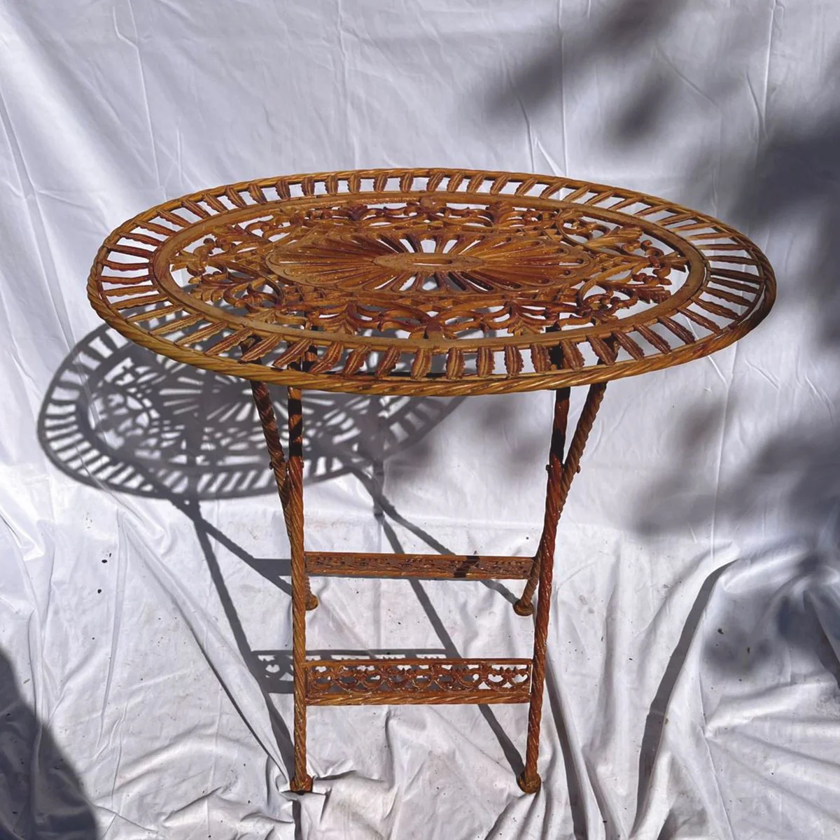 Art Nouveau garden table rust 70 x 54 x H. 74 cm - folding garden dining table