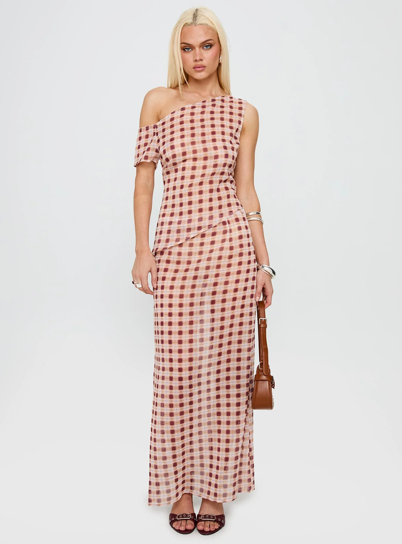 Surina Skirt Peach Check