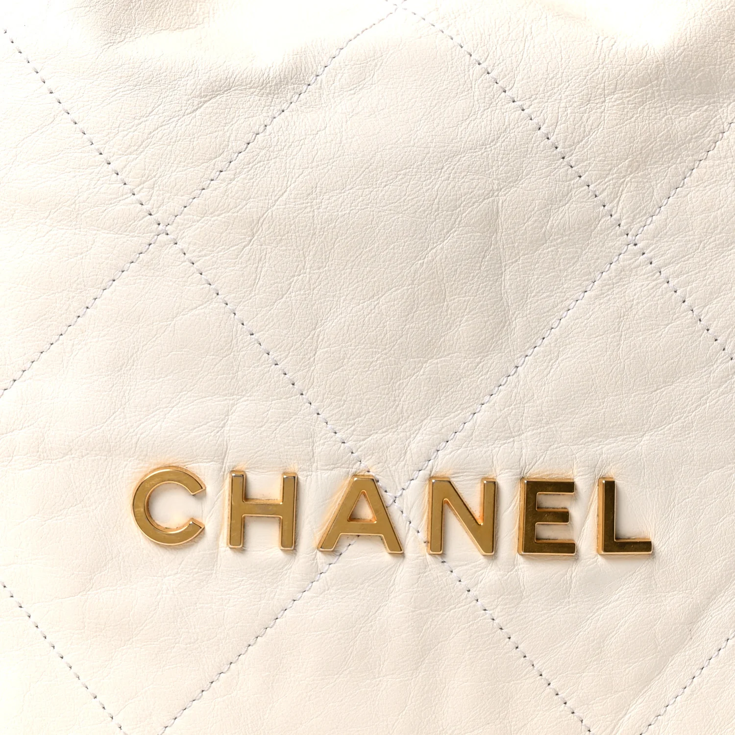 Shiny Calfskin Quilted Chanel 22 White - Top Club