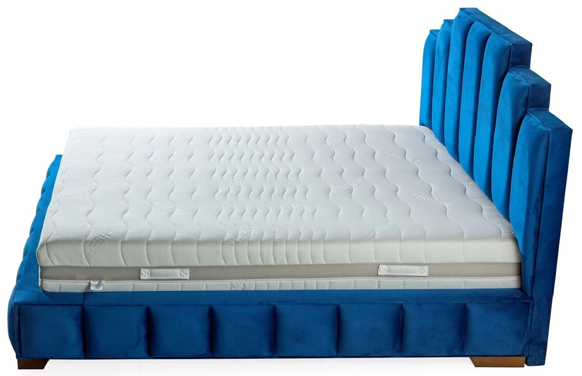 Luxury Double Bed Blue / Brown - Various Sizes - Modern Bed with Mattress - Bedroom Furniture