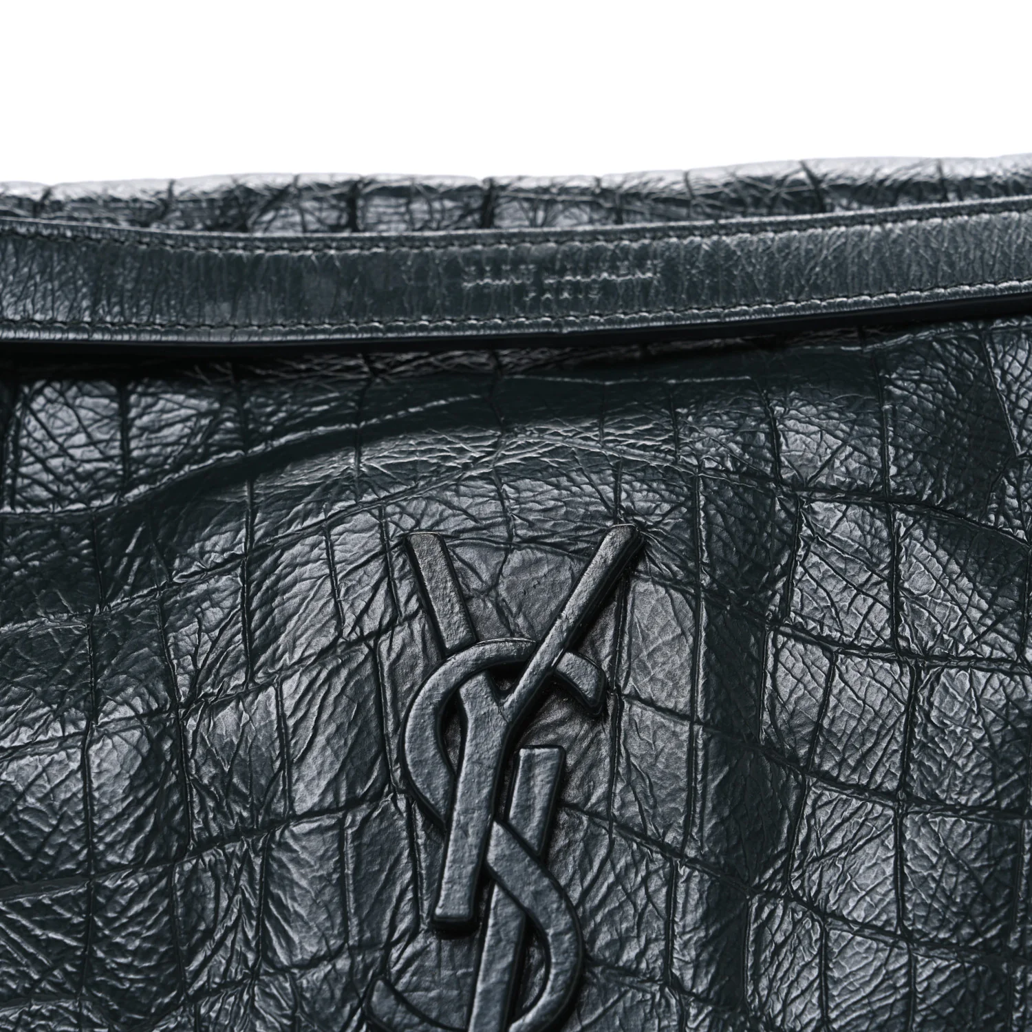 Crocodile Embossed Calfskin Monogram Medium Niki Chain Satchel Algea - Top Club