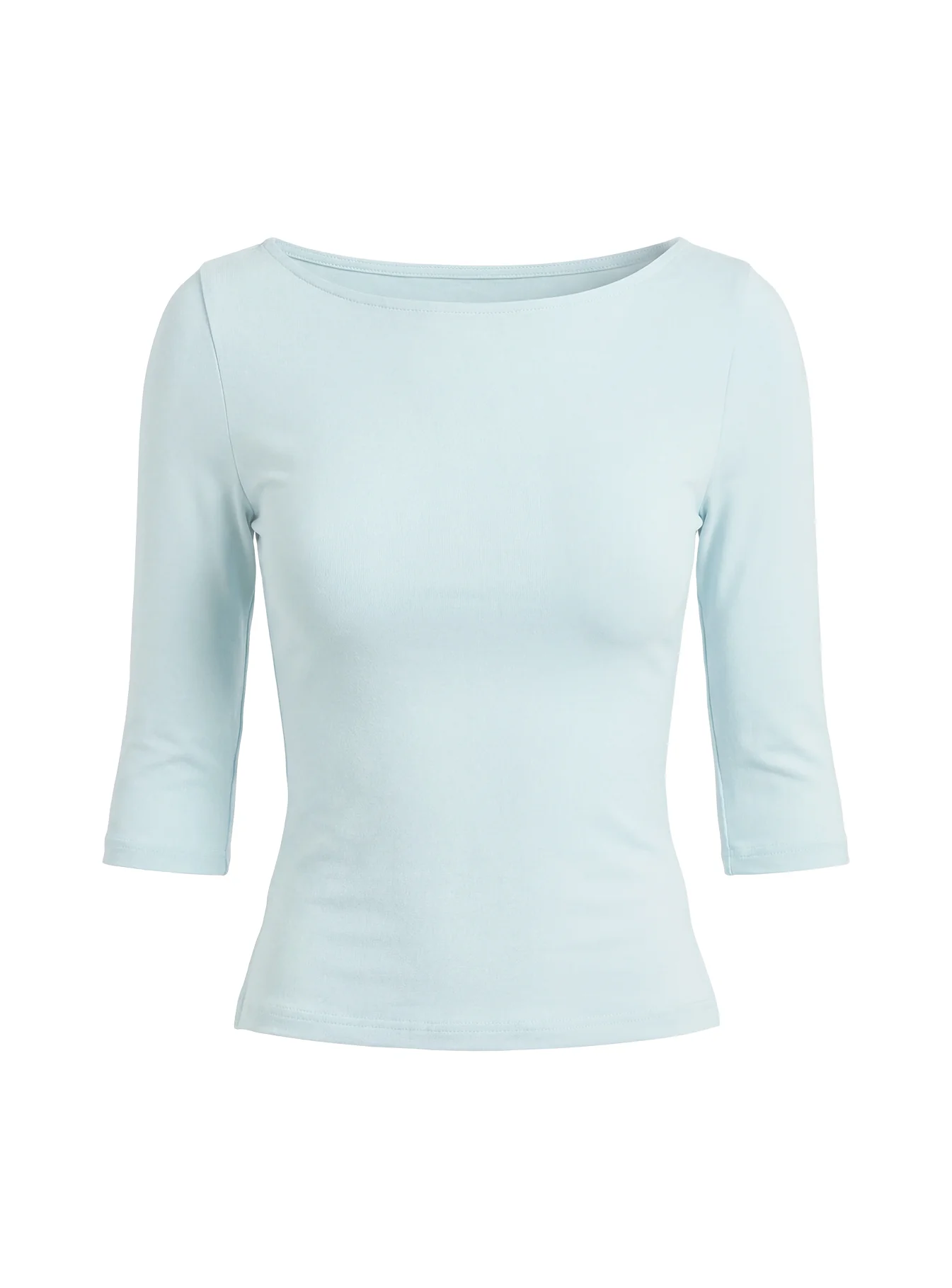 Brendolyn Boatneck 3/4 Sleeve Top Icy Blue