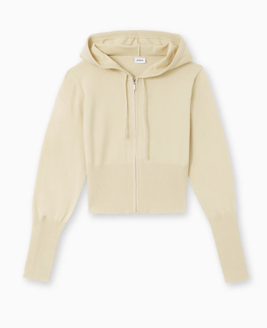Pimkie Gilet court zippé en maille fine avec capuche