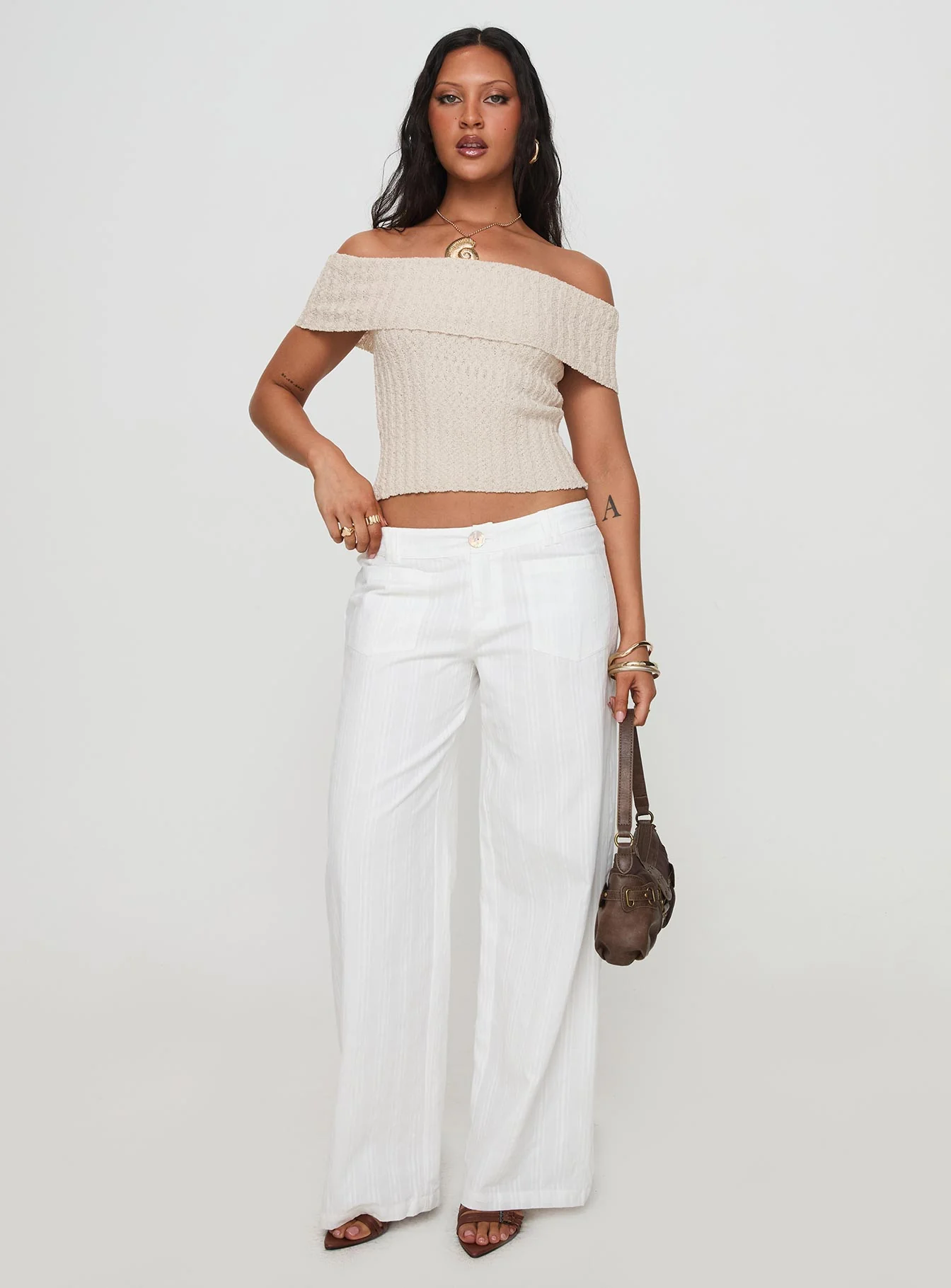 Vendi Low Rise Pant White Petite