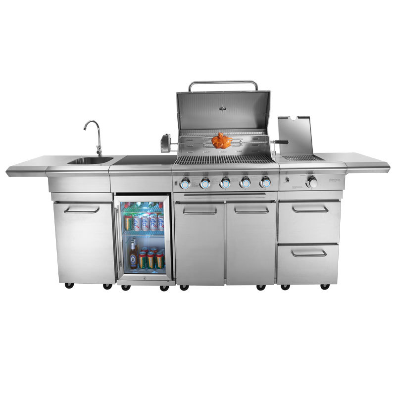 Premium Korean Style Silver Outdoor Kitchen