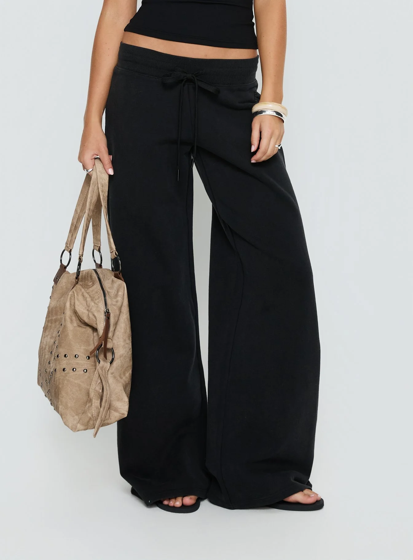 Dodie Wide Leg Pants Washed Black