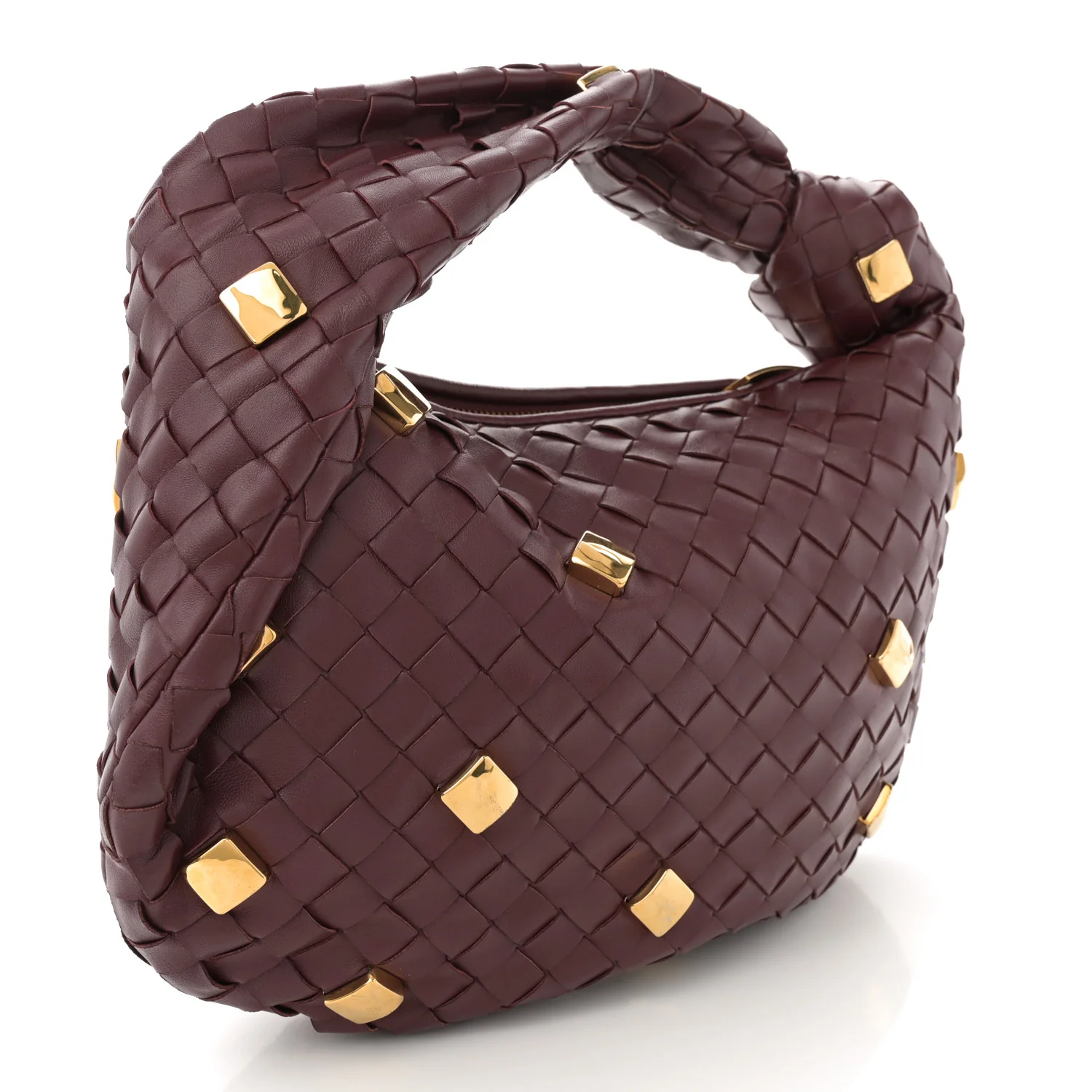 Nappa Intrecciato Studded Teen Jodie Hobo Barolo - Top Club