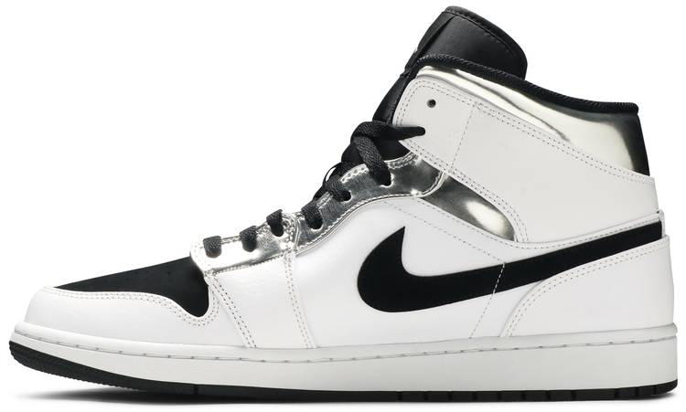 Air Jordan 1 Mid  White Silver  554724-121 - Sneaker Replica Workshop