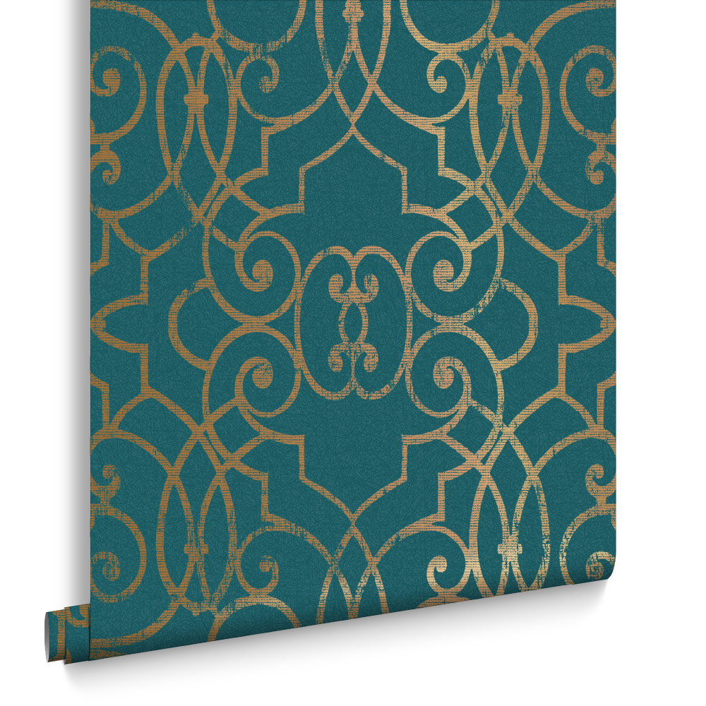 Graham & Brown  vliesbehang  Shoji Teal Graham & Brown  vliesbehang  Shoji Teal