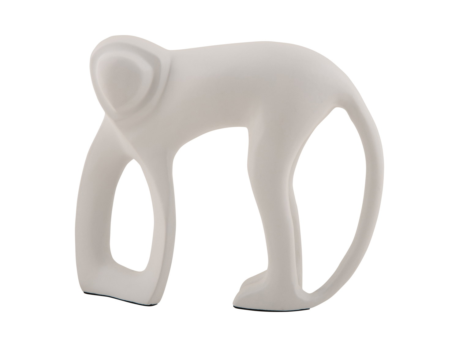 Statue Monkey metal matt white