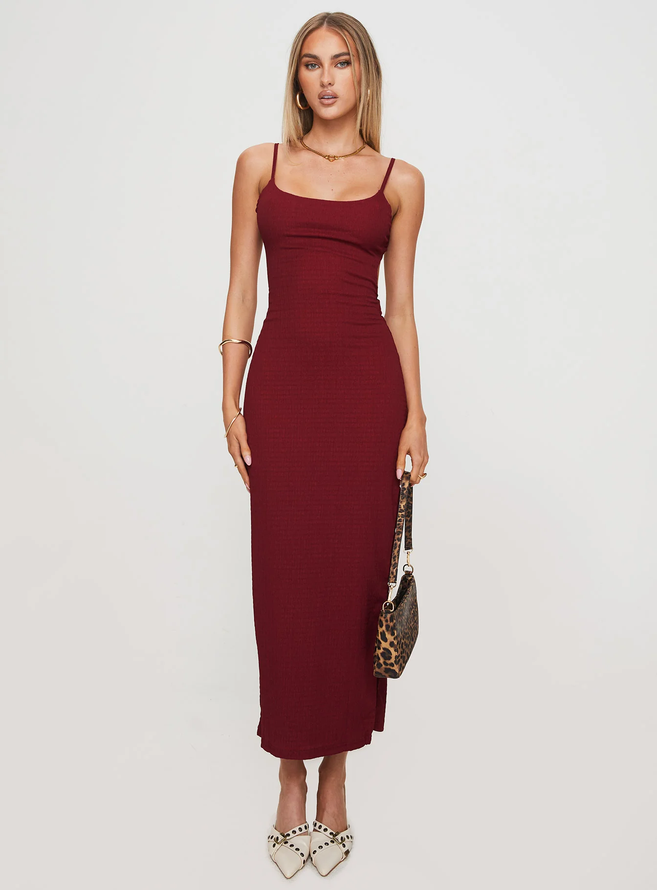 Elestria Maxi Dress Burgundy