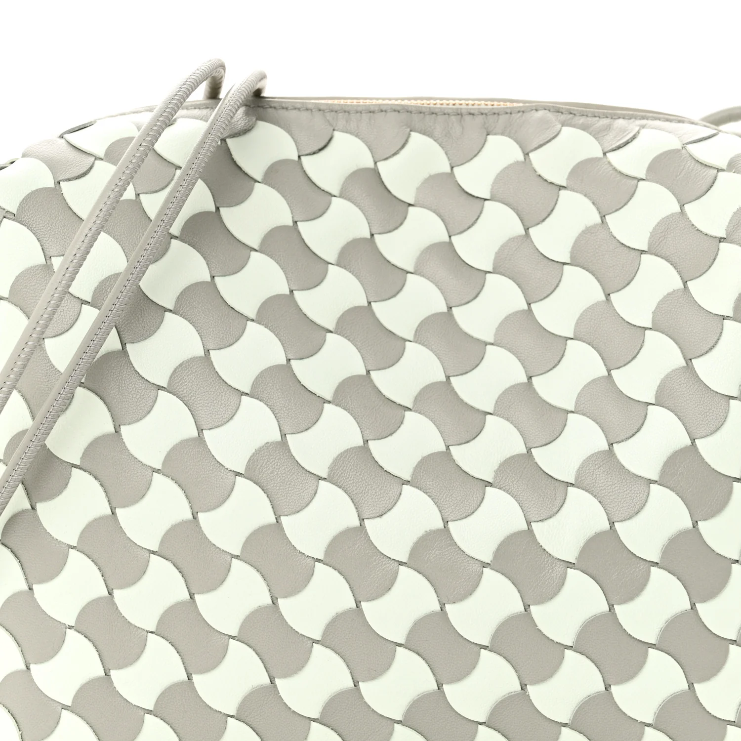 Nappa Wavy Bicolor Intrecciato Small Loop Camera Bag Agate Grey Glacier - Top Club