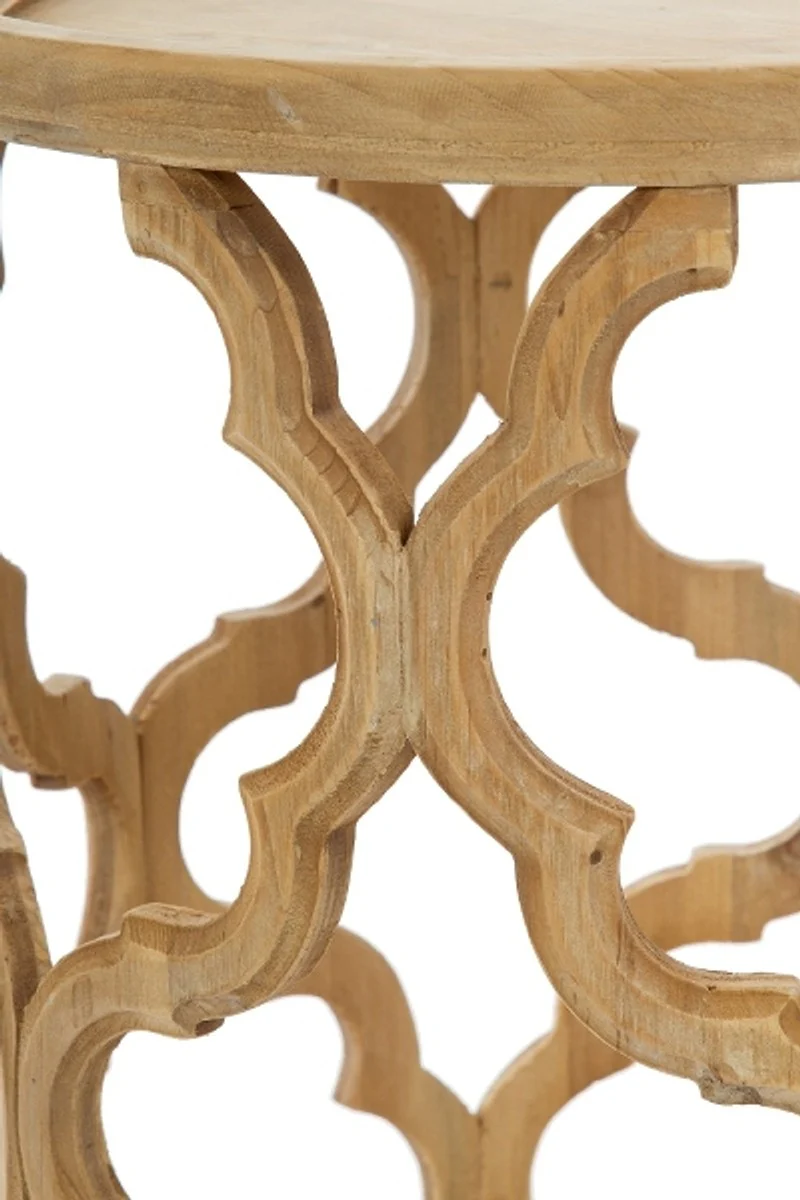 Designer side table natural colors Ø 40 x H. 54 cm - Modern round wooden table
