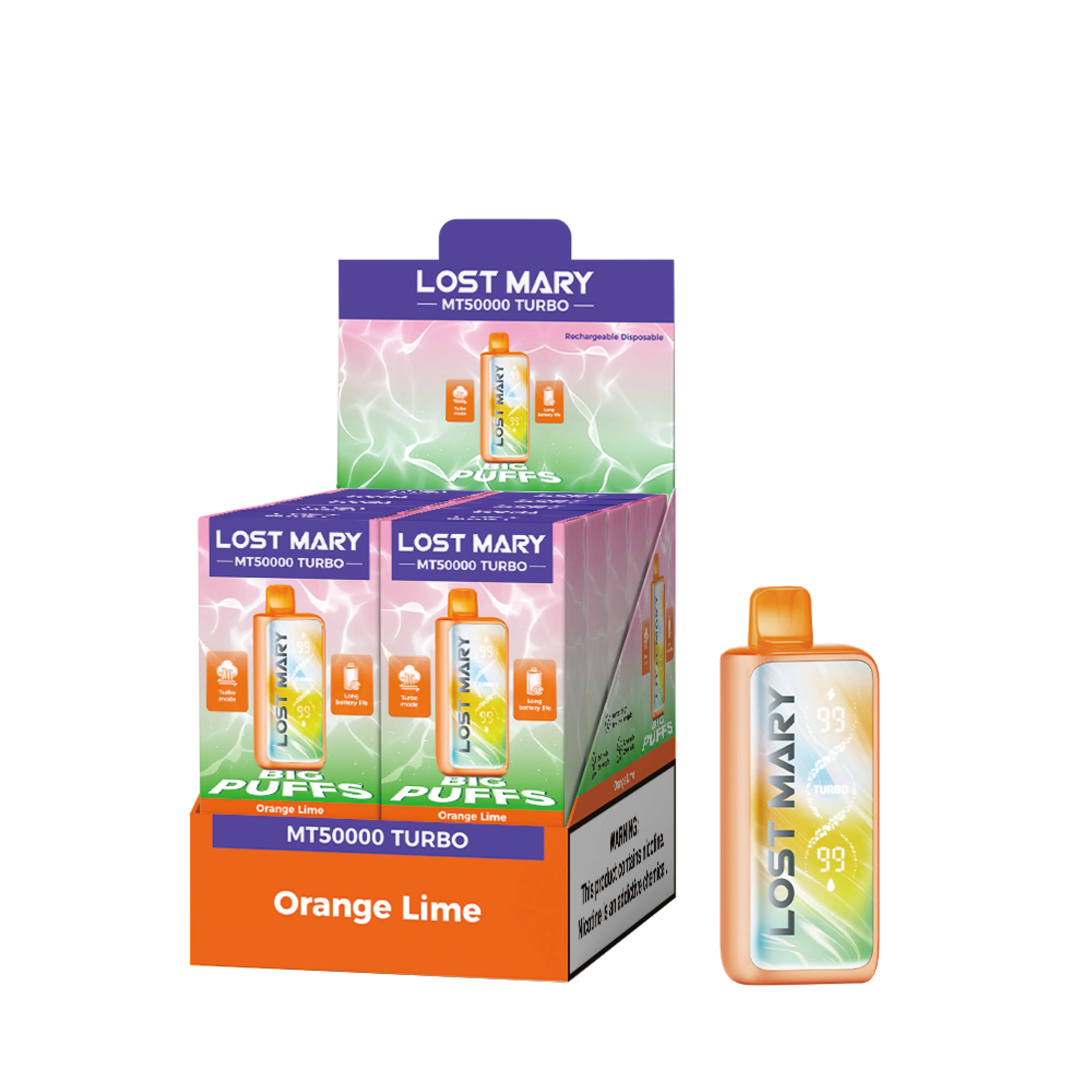 LOST MARY MT50K Turbo vape descartável recarregável (todos os sabores)