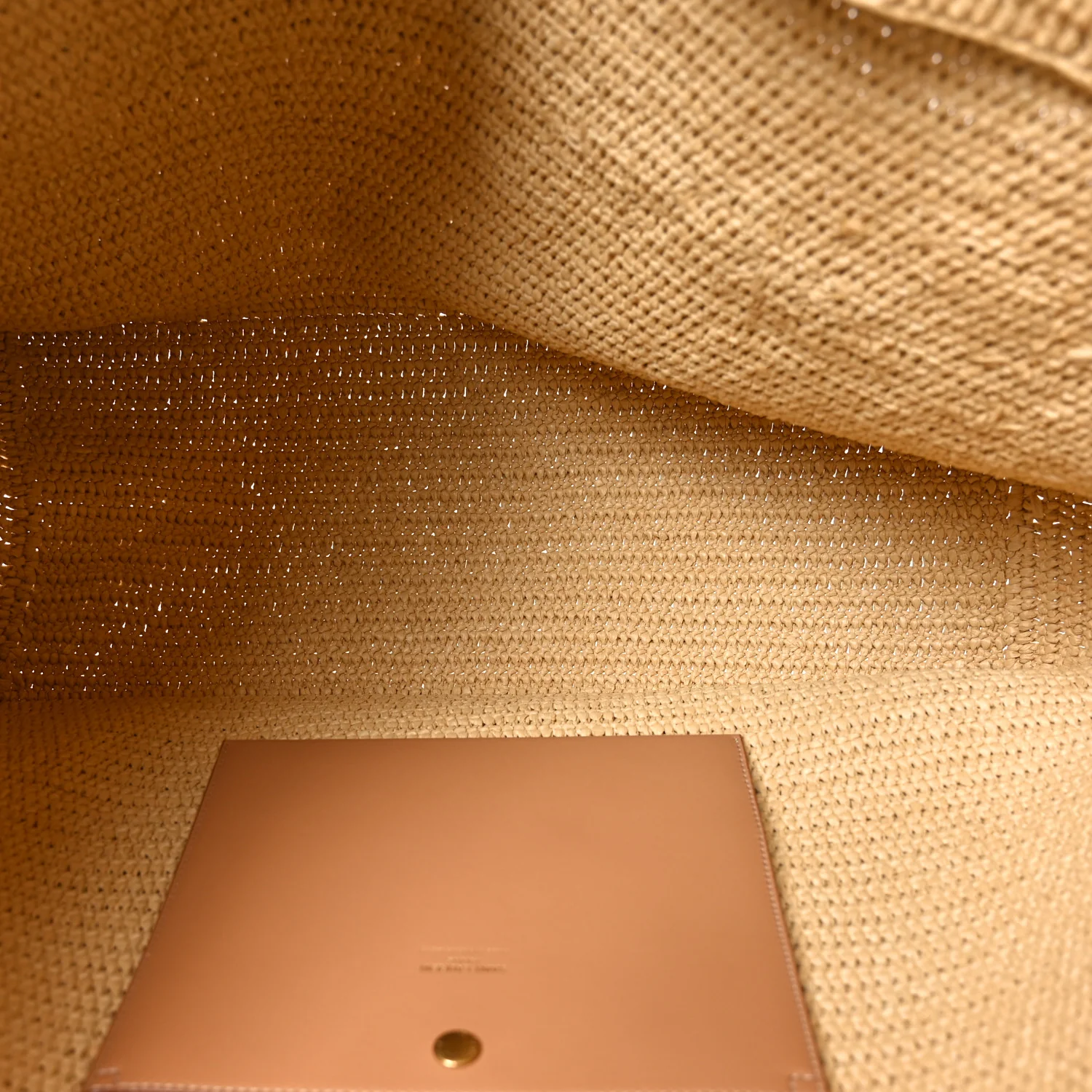 Raffia Logo Tote Naturel - Top Club