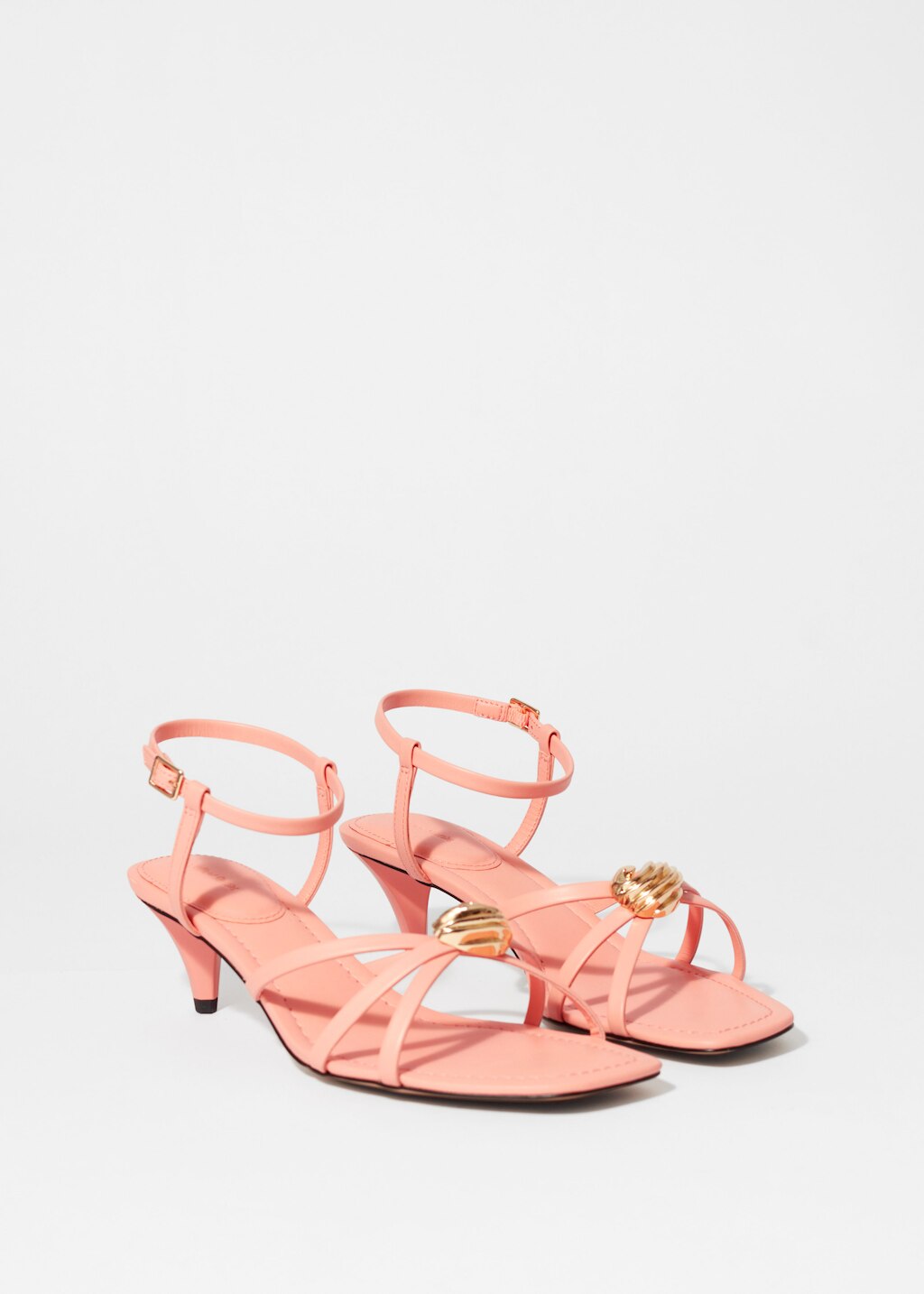 & Other Stories EMBELLISHED HEELED LEATHER SANDALS