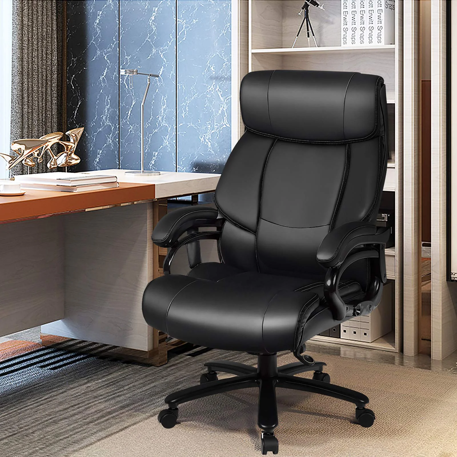 BEFOUNDLOVELY Big and Tall 500lbs Massage Office Chair with 6 Massage Points