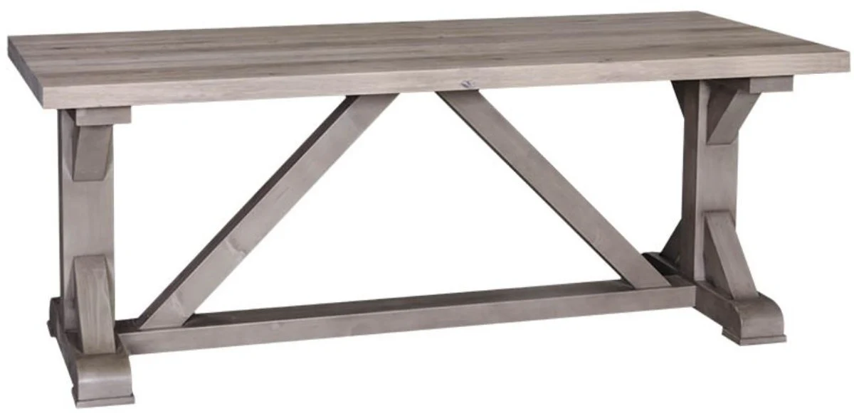 Country house style dining table natural colors / gray 210 x 90 x H. 78 cm - solid wood kitchen table in country house style