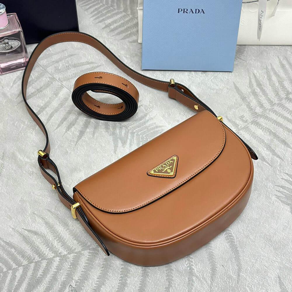 Prada Arque leather shoulder bag with flap - Top Club