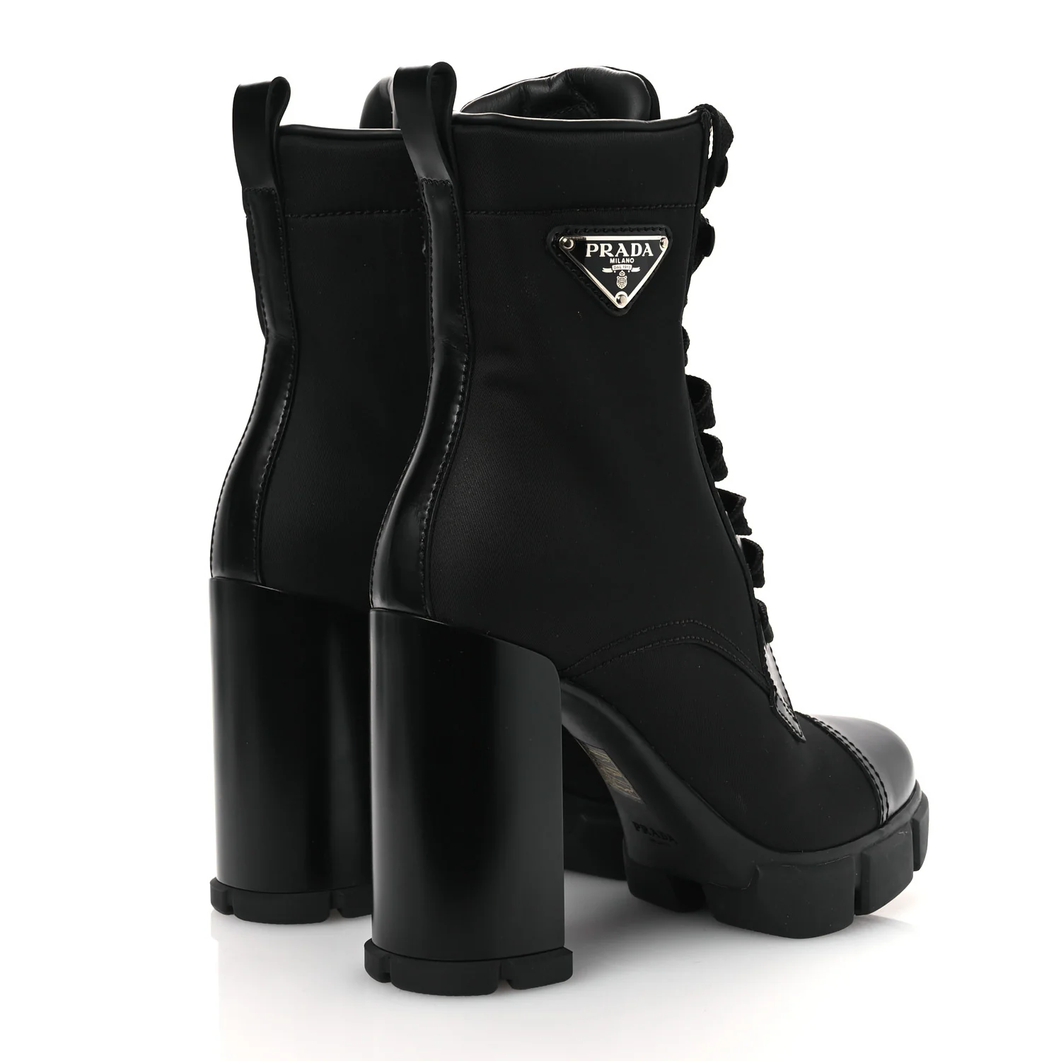 Spazzolato Re-Nylon Metal Triangle Logo 110mm Ankle Boots 36.5 Black - Top Club