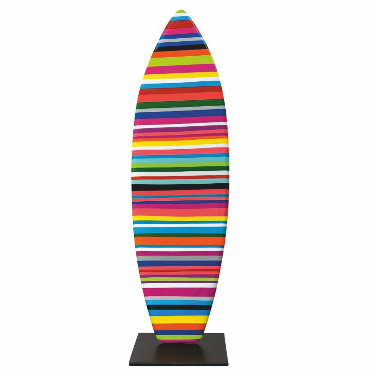 Deco surfboard with stand colorful / black H. 70 cm - Deco accessories