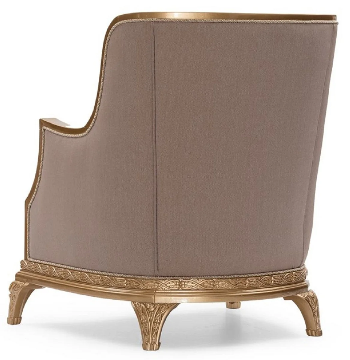 Luxury Baroque Living Room Set Brown / Gold - 2 Sofas & 2 Armchairs & 1 Coffee Table & 2 Side Tables - Handcrafted Luxury Living Room Furniture in Baroque Style - Noble & Magnificent
