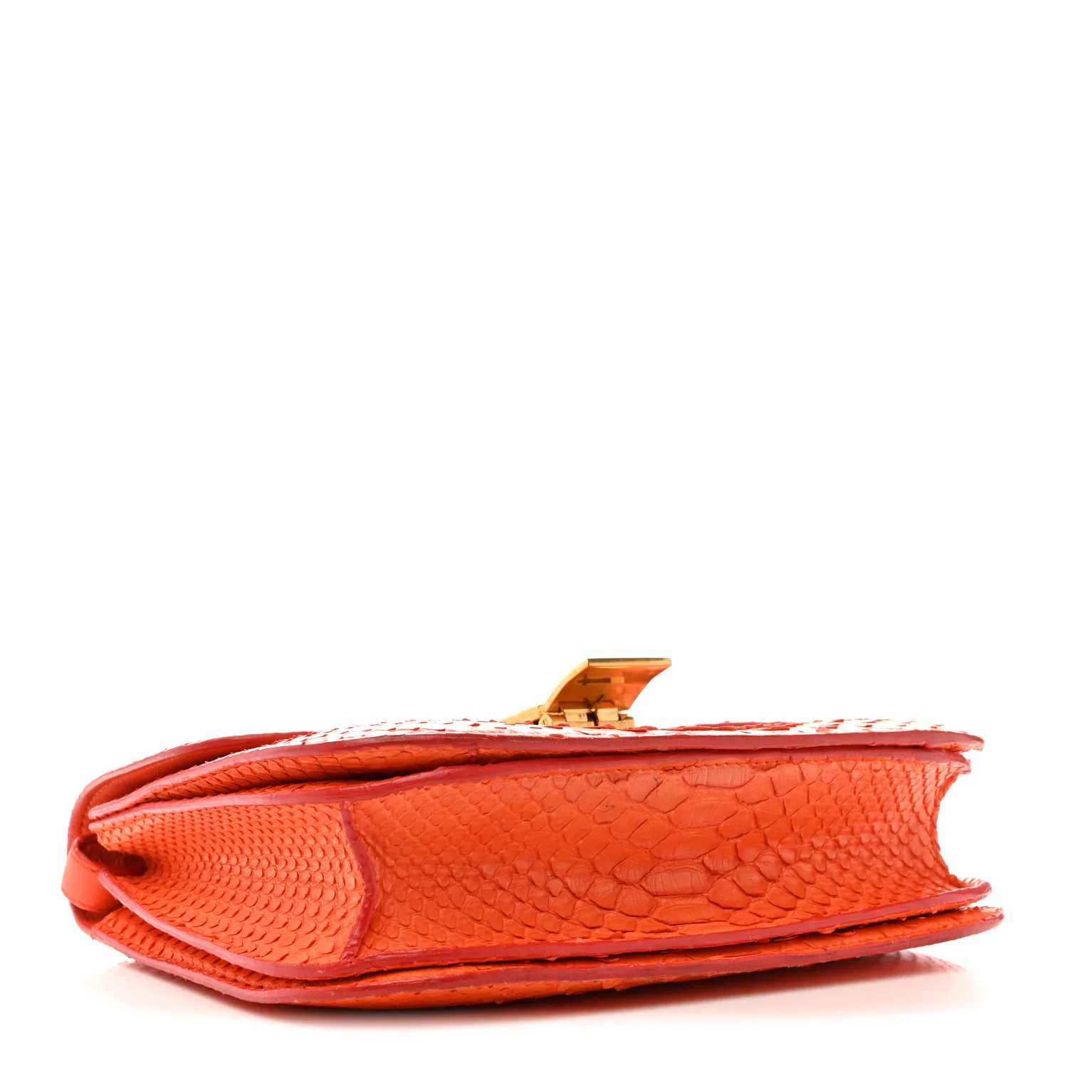 Snakeskin Medium Classic Box Flap Orange - Top Club