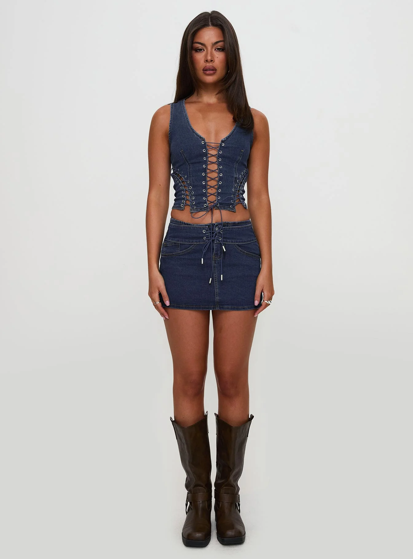 Edenette Top Mid Blue Wash