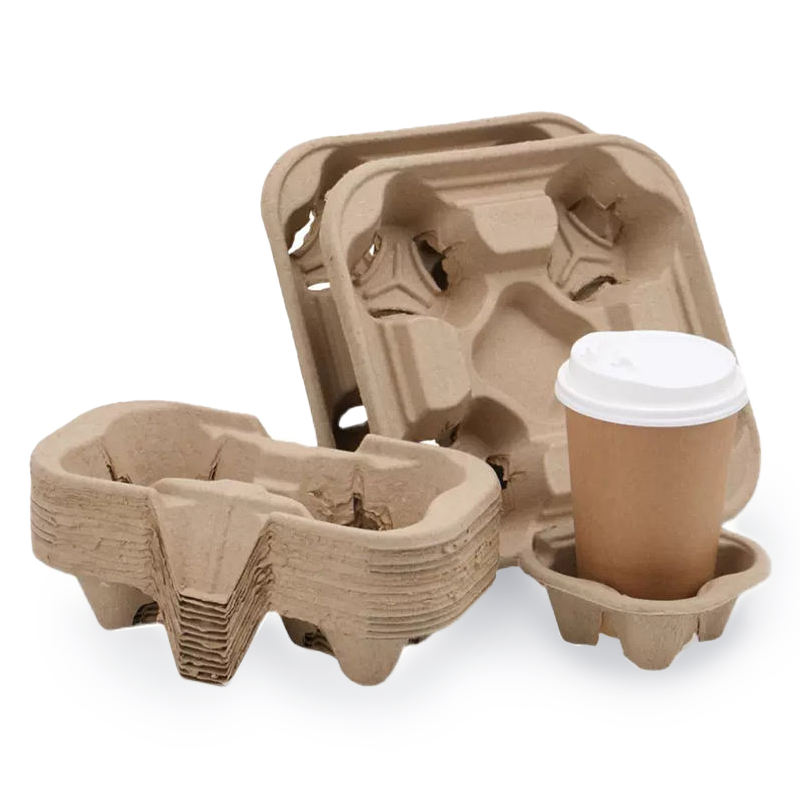 2-4 Cup Disposable Paper Tray Cup Carrier Takeaway Coffee Drink CarryTray