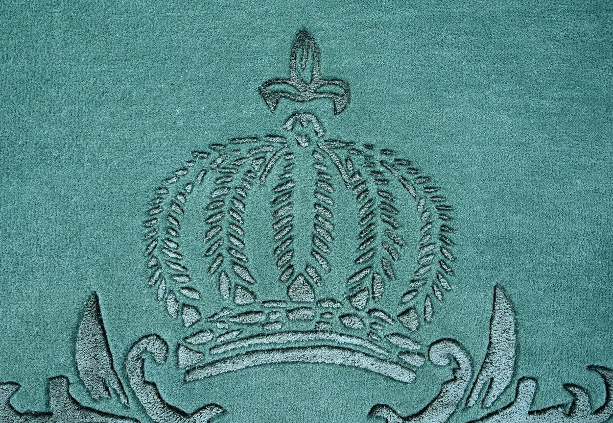 Pompöös by Luxury Baroque Carpet Crown by Harald Glööckler Green 200 x 300 cm