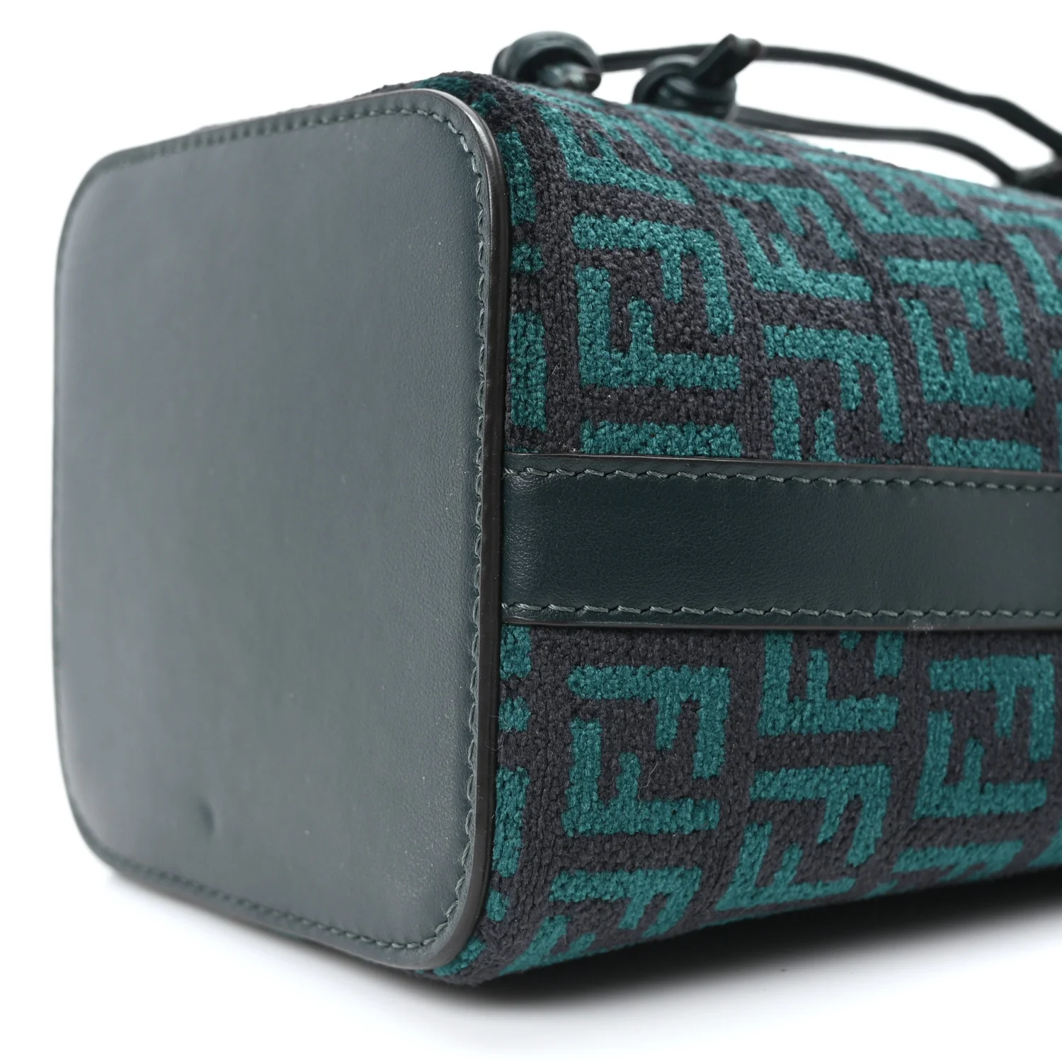Chenille Vitello F is Fendi Micro FF Mini Mon Tresor Bucket Bag Verde Inglese - Top Club