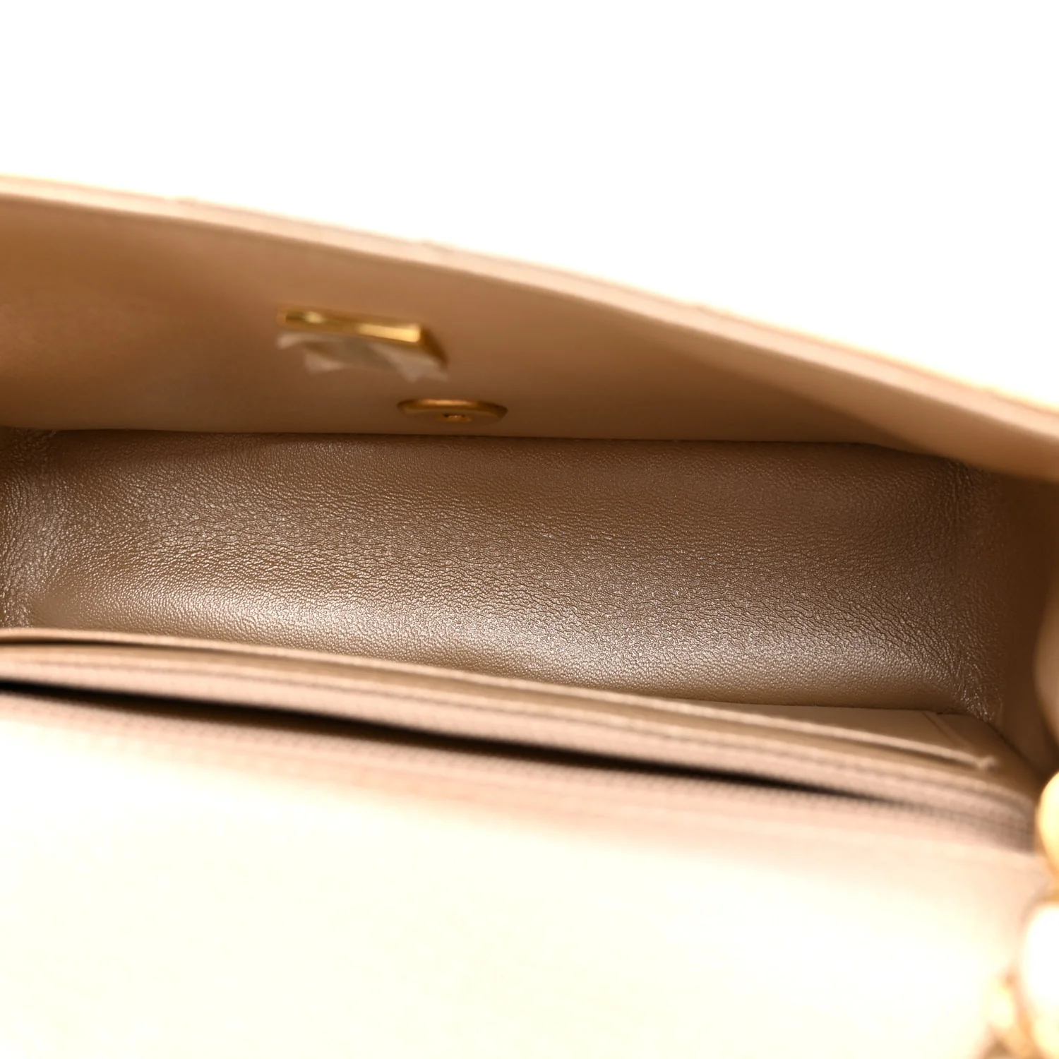 Metallic Goatskin Quilted Mini Rectangular Flap Gold - Top Club
