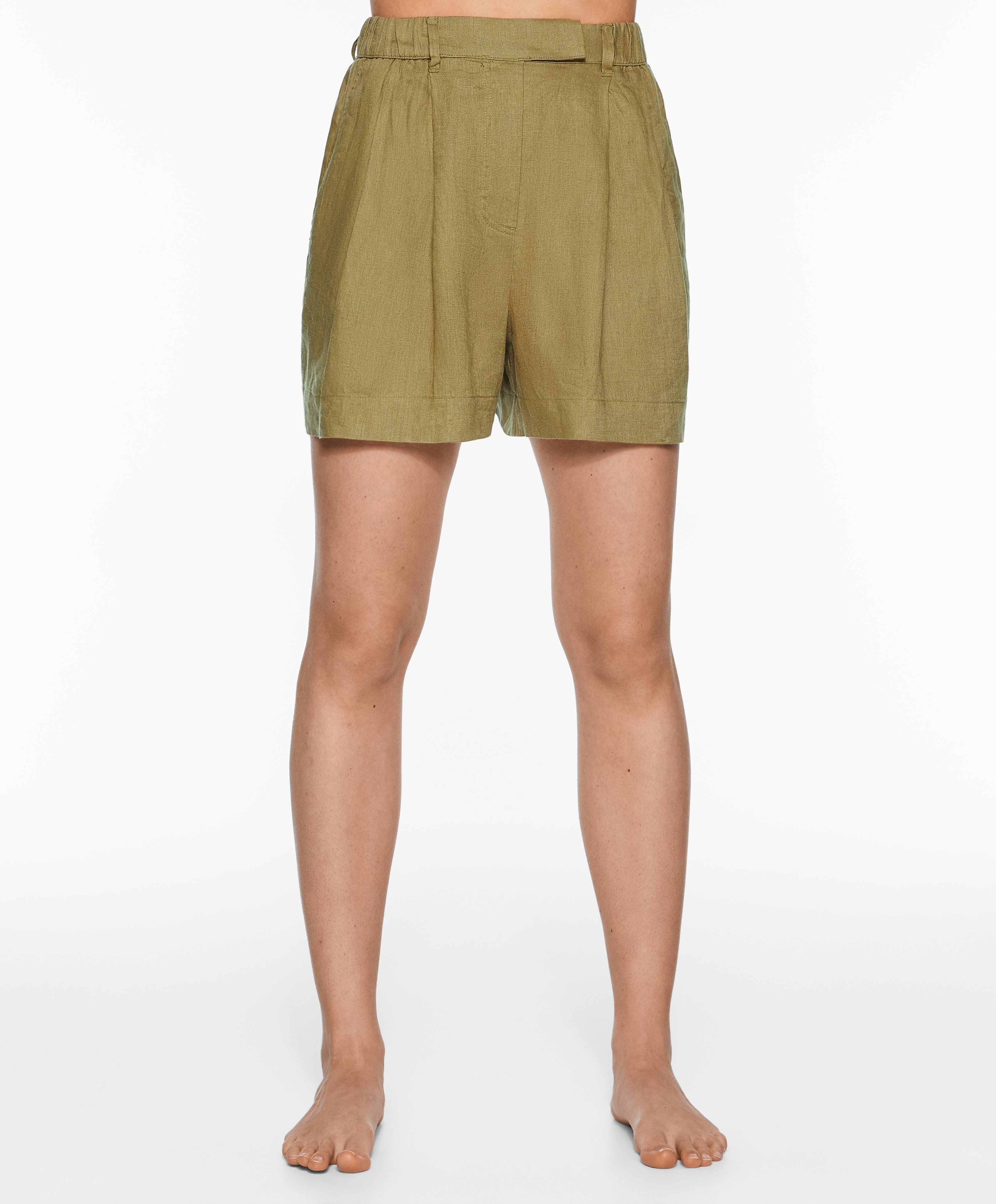 OYSHO 100% linen tailored-fit shorts