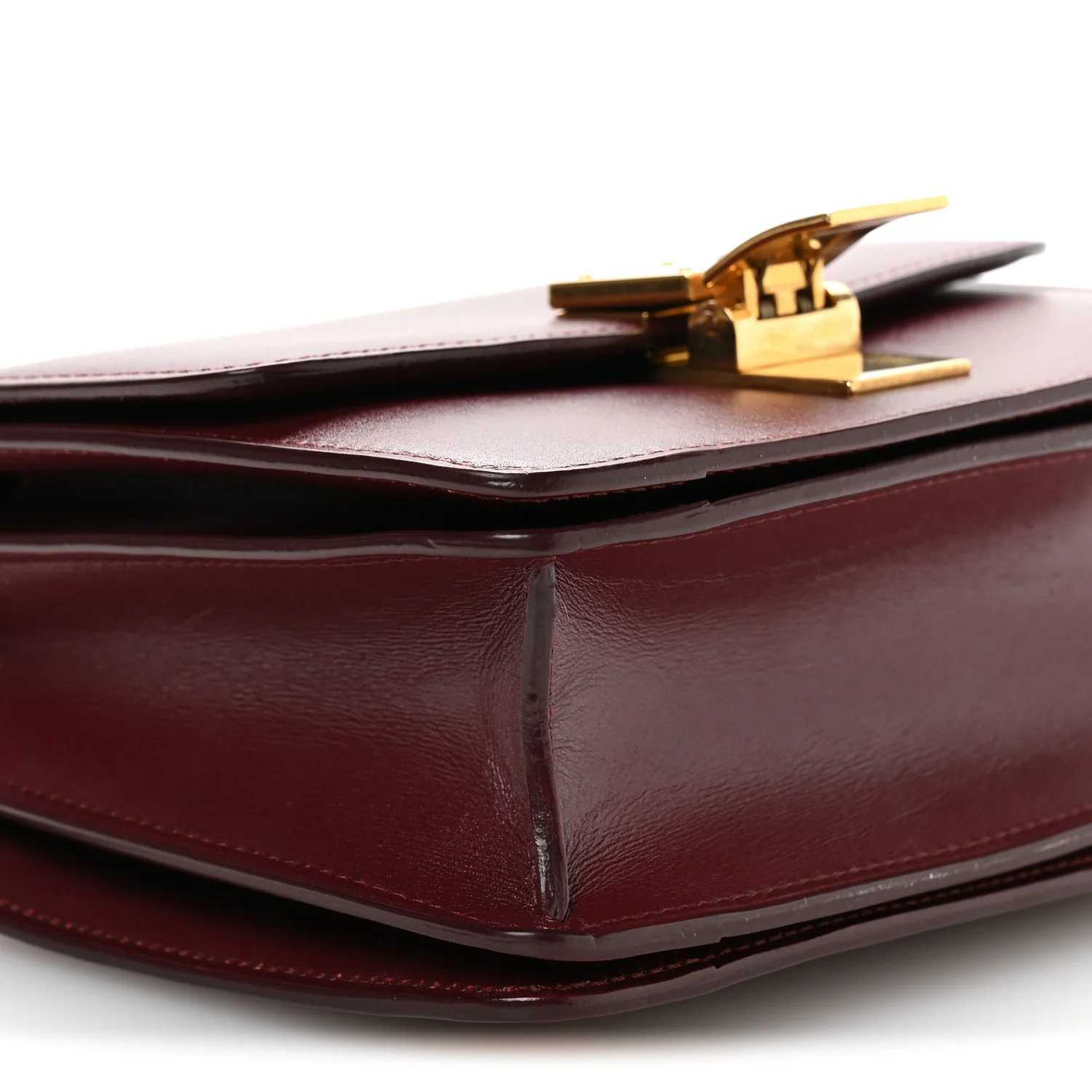 Box Calfskin Small Classic Box Flap Bag Burgundy - Top Club