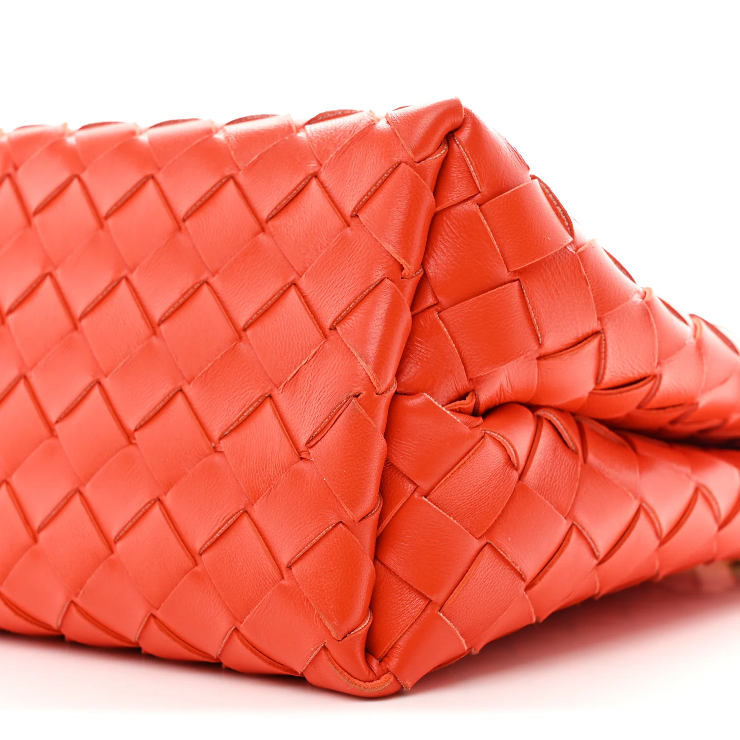 Nappa Intrecciato Small Andiamo With Chain Shoulder Bag Orange - Top Club