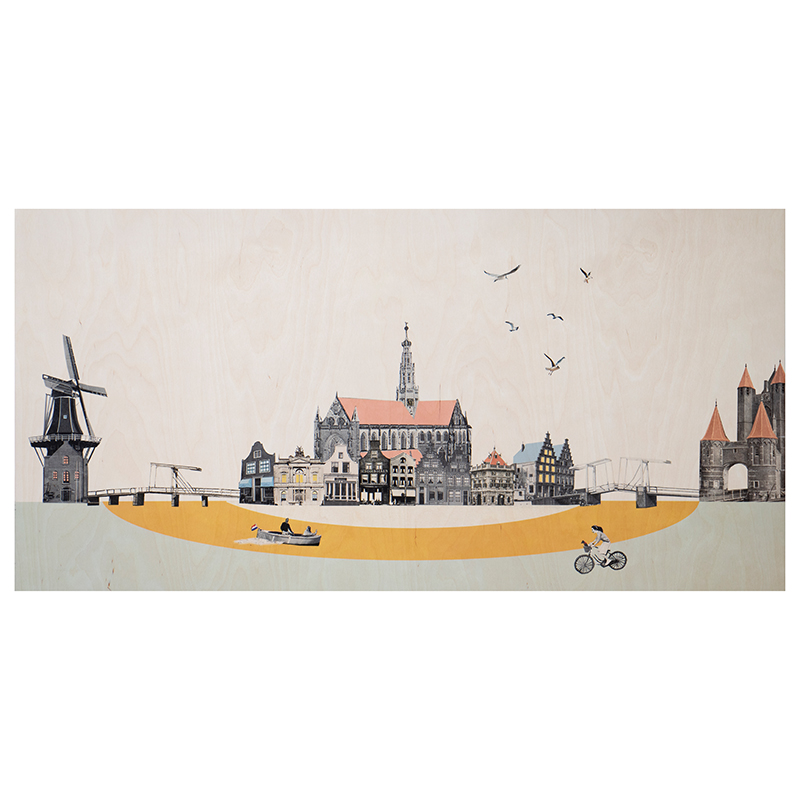 StoryWood wandpaneel Verliefd op Haarlem 110 x 55 cm
