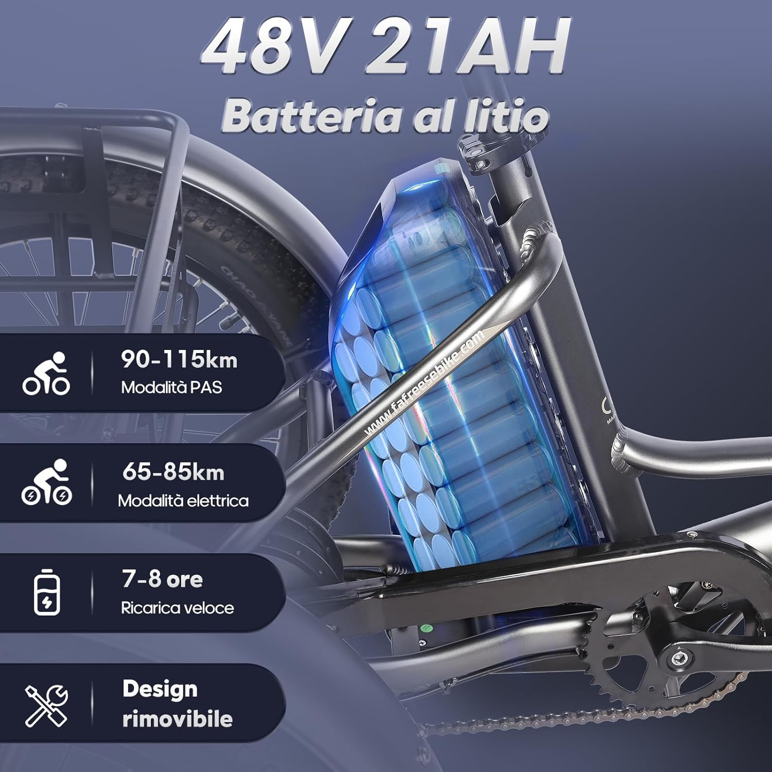 Fafrees F20 MATE Triciclo Elettrico per Adulti Pieghevole, 48V 21Ah Batteria Rimovibile 65-115KM, Motore 65N.m e Freni Idraulici - Bici Elettrica 3 Ruote per Uomo Donna con Cestini