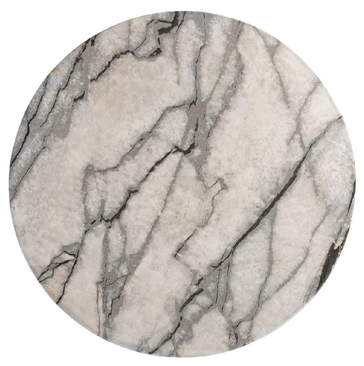Luxury side table / stool in marble look white Ø 38 x H. 45 cm - Living room furniture in marble look - Luxury furniture - Luxury collection