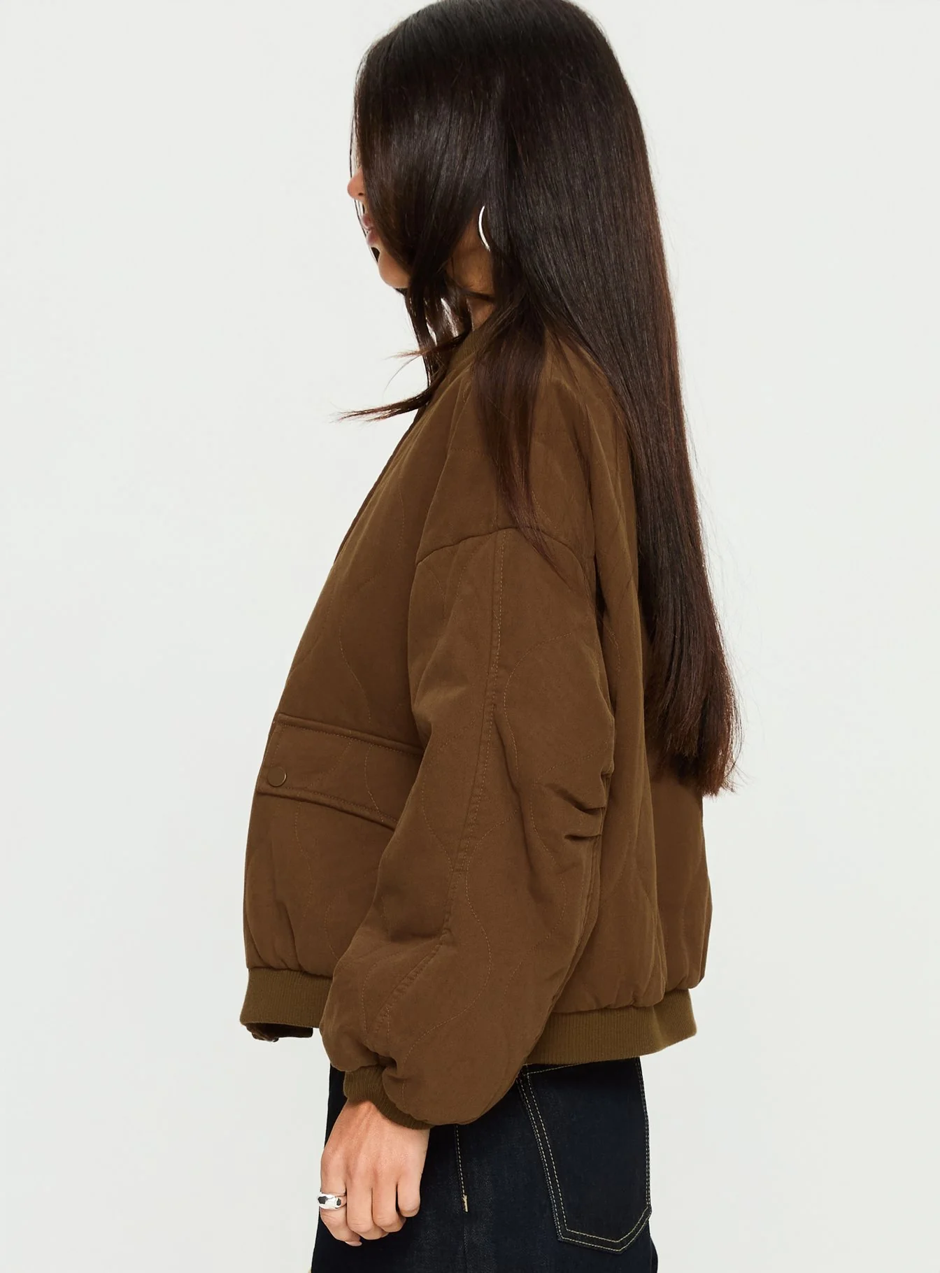 Stick Season Quilted Jacket Brown