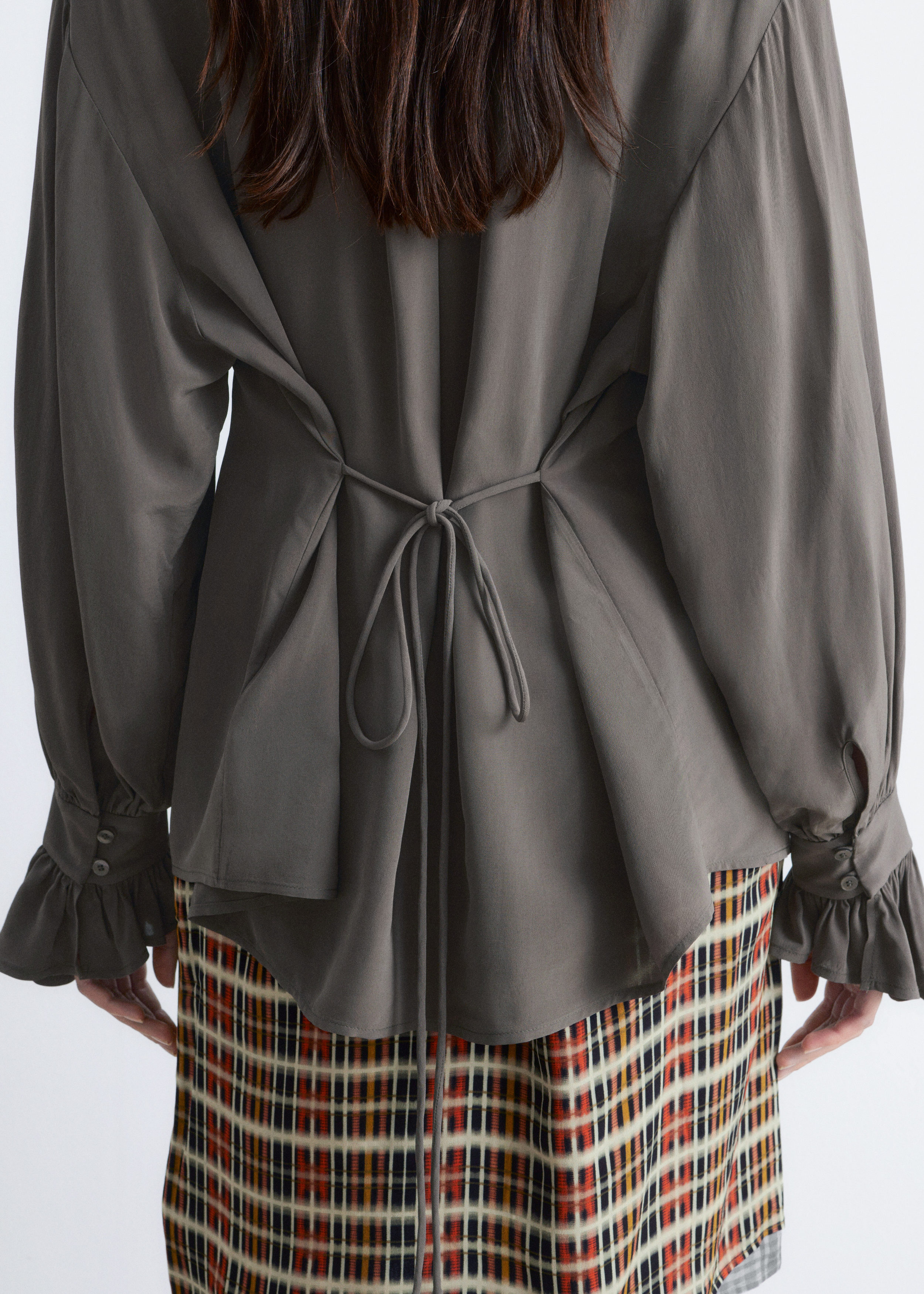 & Other Stories TIE-BACK GATHERED BLOUSE