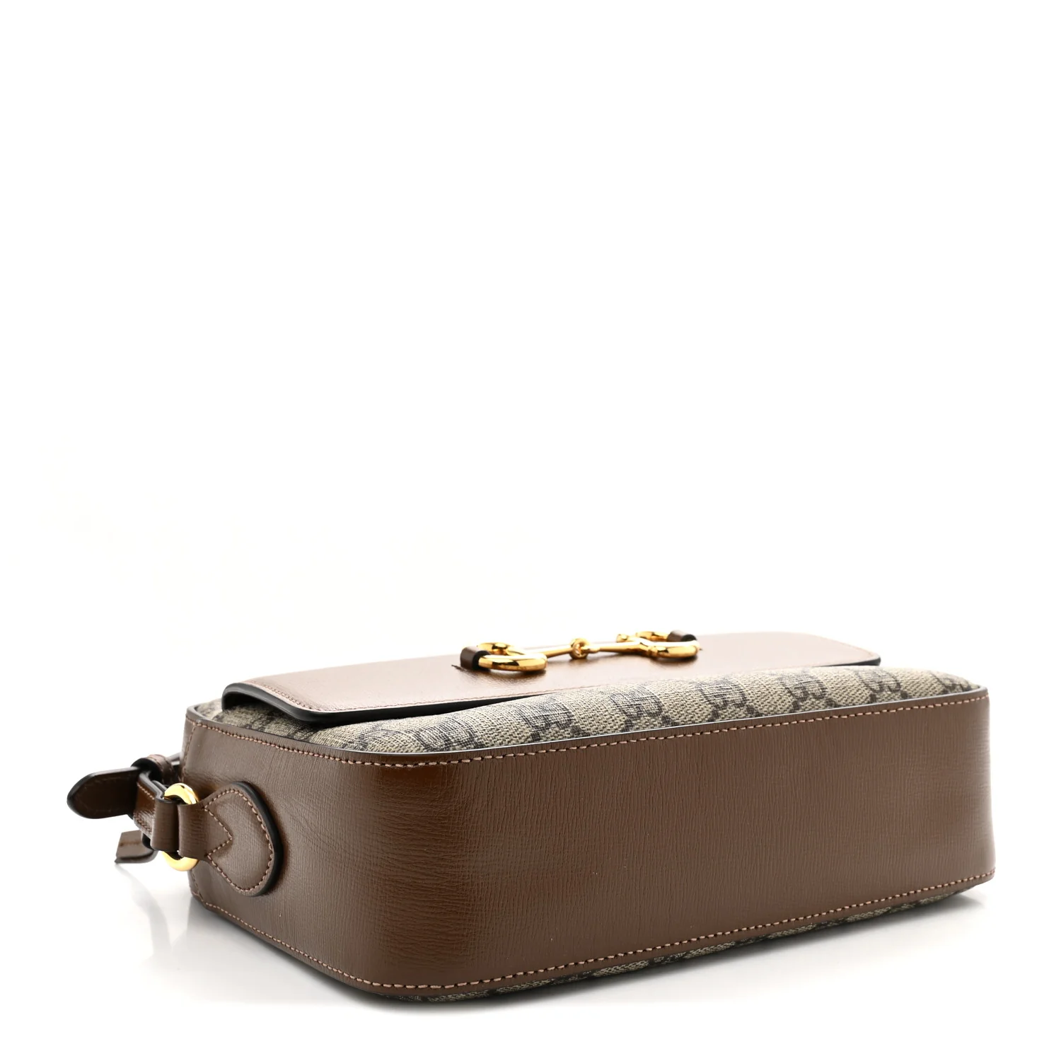GG Supreme Monogram Small Horsebit 1955 Shoulder Bag Beige Brown Sugar - Top Club