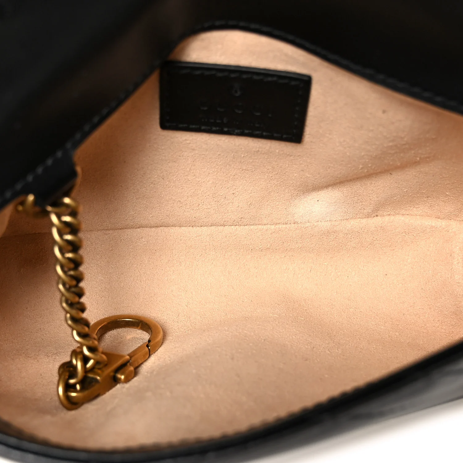 Calfskin Matelasse Super Mini GG Marmont Shoulder Bag Black - Top Club
