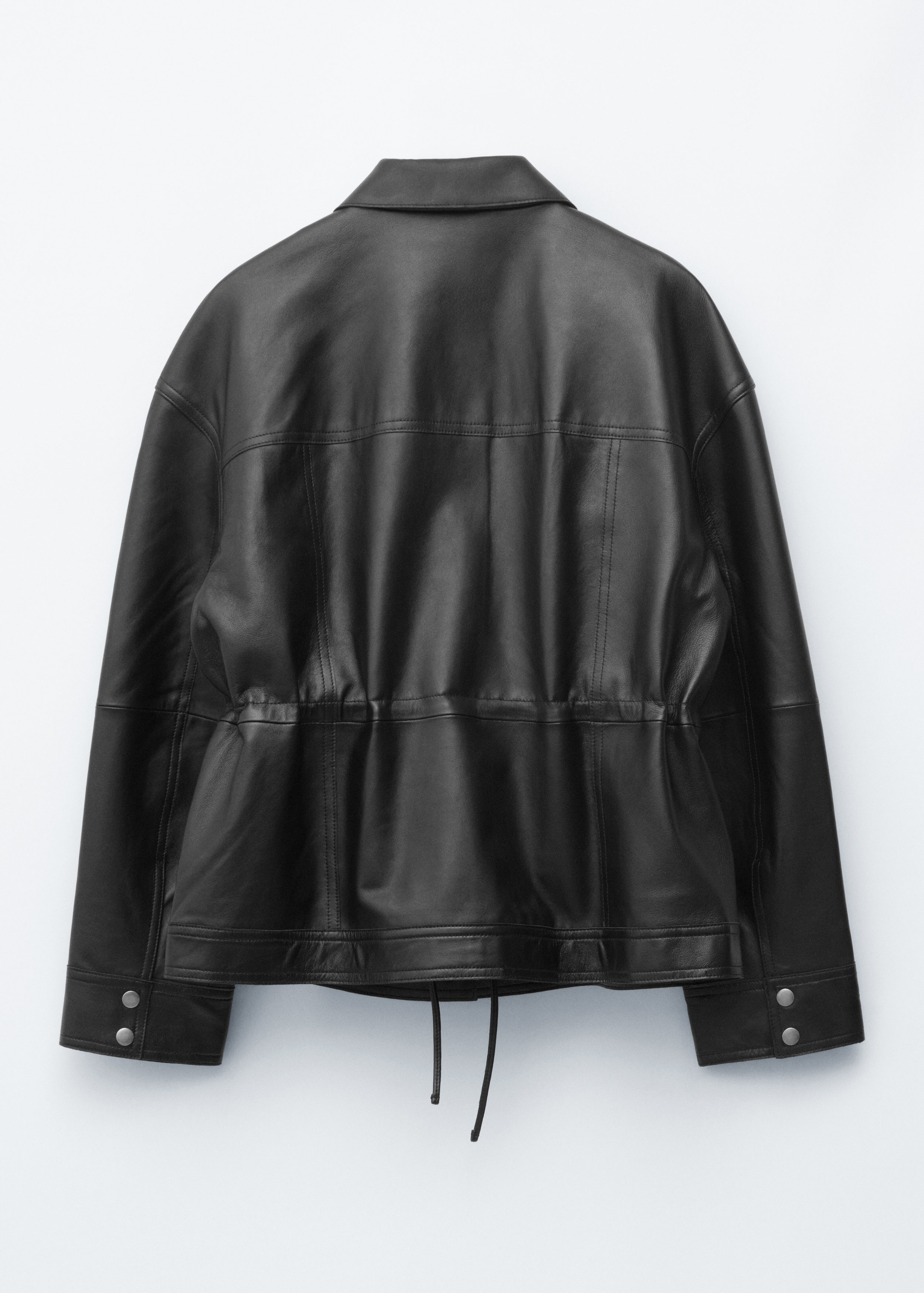 & Other Stories DRAWSTRING-WAIST LEATHER JACKET
