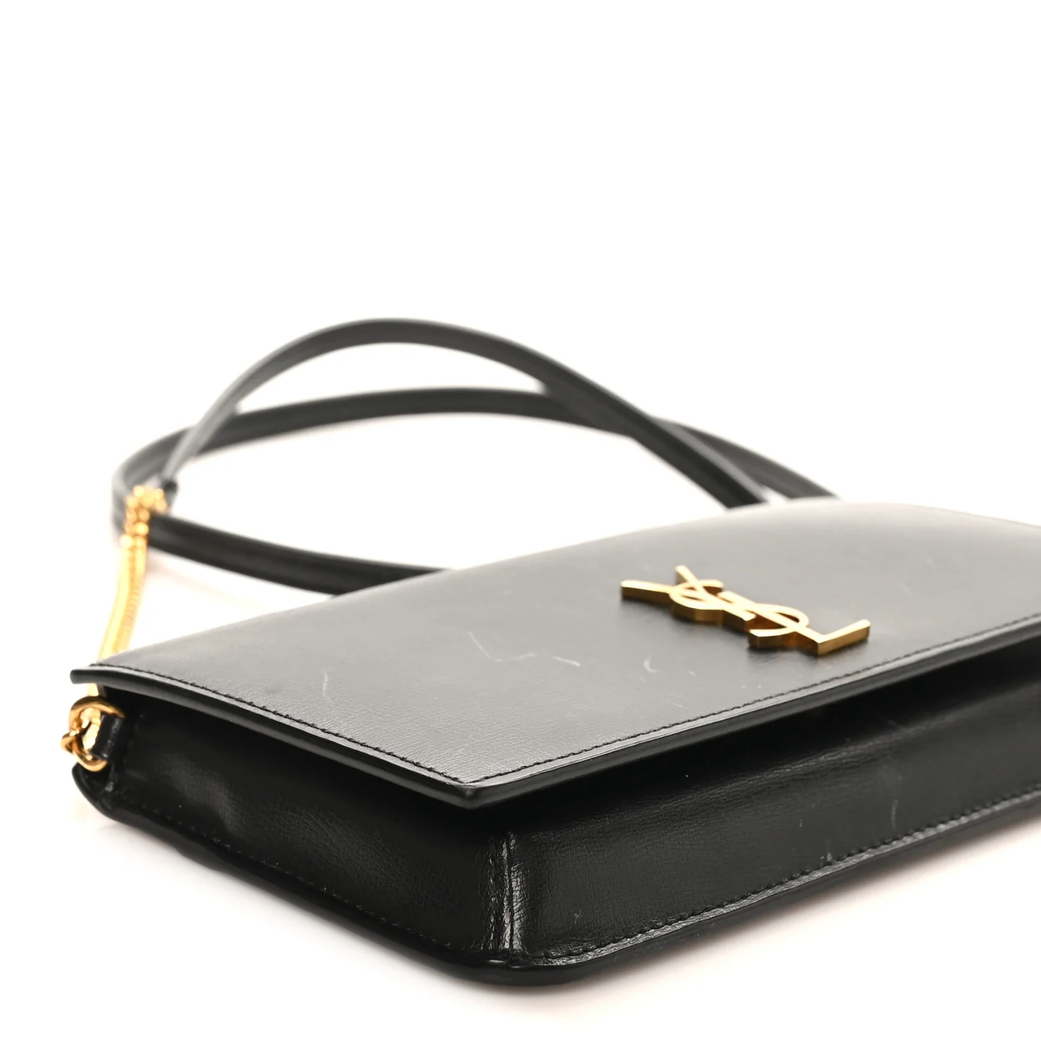 Smooth Calfskin Monogram Phone Holder Crossbody Black - Top Club